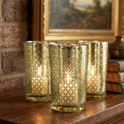 Richland Gold Lattice Glass Holder - Large Set of 12 - thumbnail number 7