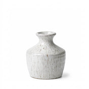 White speckled 3" x 3.5" bud vase on a white background - thumbnail number 1