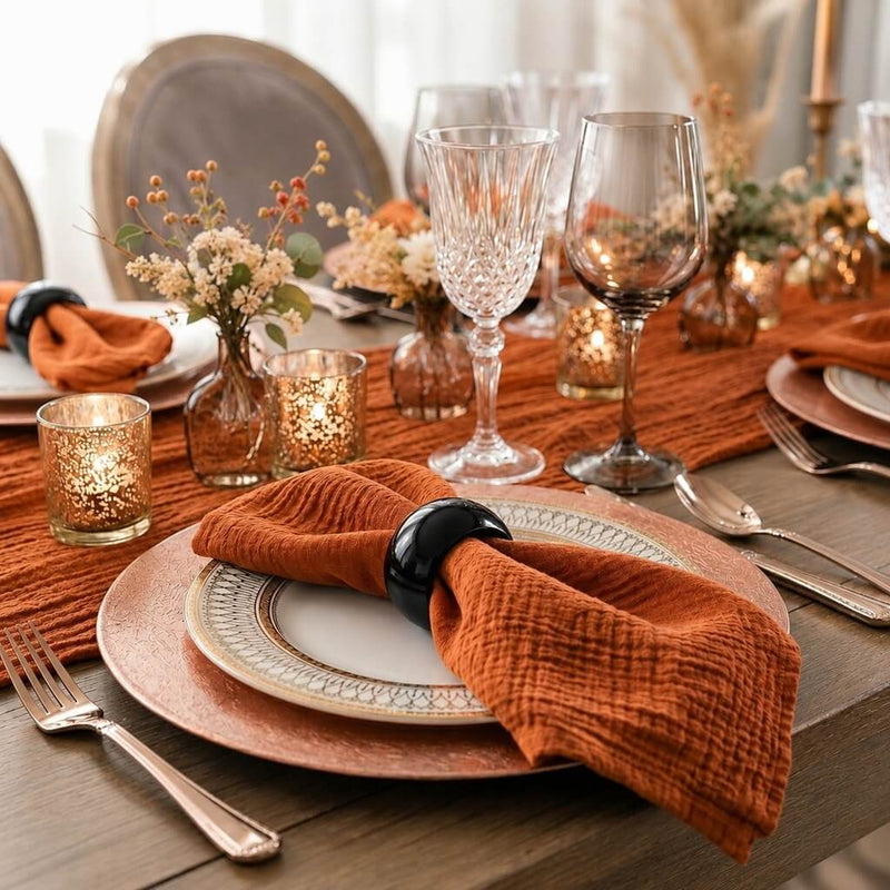Richland Napkin Ring 2.3" Black Set of 4 - thumbnail number 2
