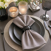 Richland Napkin Ring 2.3" Black Set of 4 - thumbnail number 7