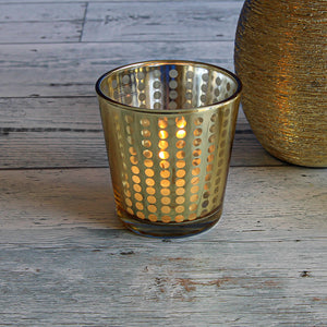 Richland Gold Dotted Glass Holder - Medium