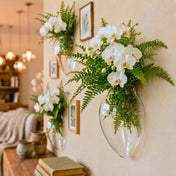 Haven Wall Vases with white orchids and greenery mounted on a wall - thumbnail number 7