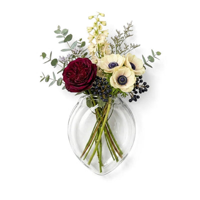 Haven Wall Vase filled with dark roses and anemones - thumbnail number 2