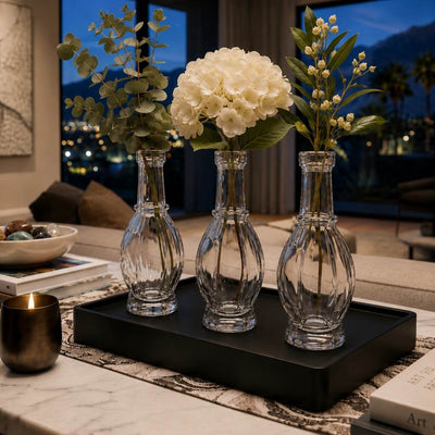 Flowers in Bubble Bud vases on a black tray in a modern home setting - thumbnail number 7