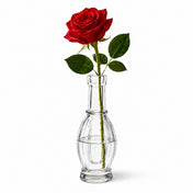 Vintage Bubble Bud Vase with a single red rose - thumbnail number 2