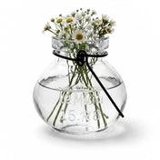 Vintage Jar Hanging Glass Vase filled with small white flowers - thumbnail number 2