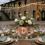 Mercury Venus Jar Rose Gold with a floral arrangement on a tablescape - thumbnail number 5