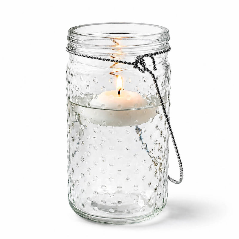 Eastland 7.5" Hanging Dotted Glass Jar with Handle Set of 12 - thumbnail number 5