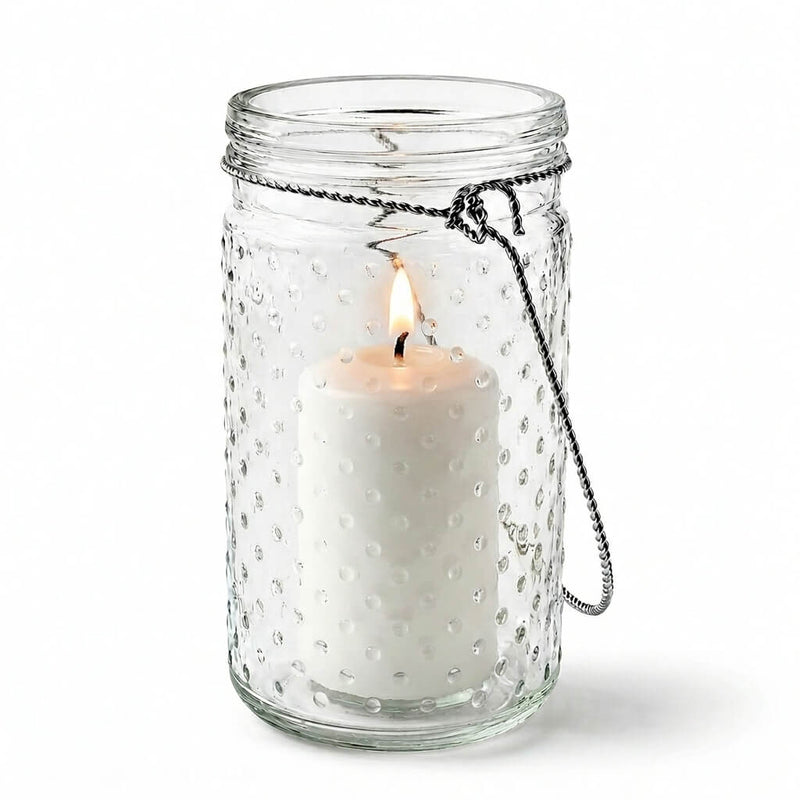 Eastland 7.5" Hanging Dotted Glass Jar with Handle Set of 12 - thumbnail number 3