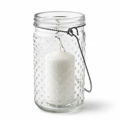 Eastland 7.5" Hanging Dotted Glass Jar with Handle Set of 12 - thumbnail number 2
