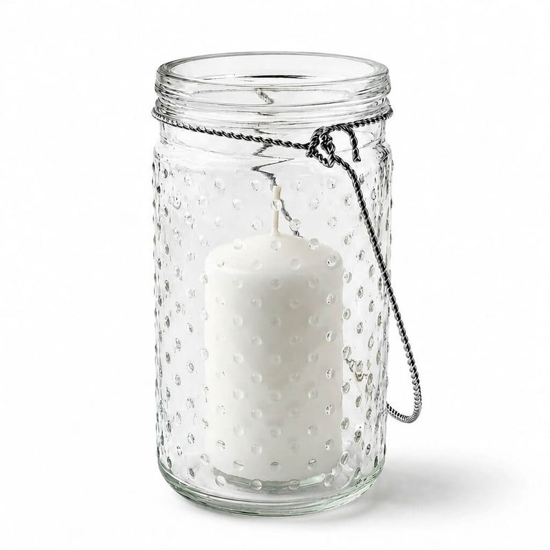 Eastland 7.5" Hanging Dotted Glass Jar with Handle Set of 12 - thumbnail number 2