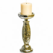 Eastland Unique Mercury Glass Pillar Candle Holder 11.25" - thumbnail number 3