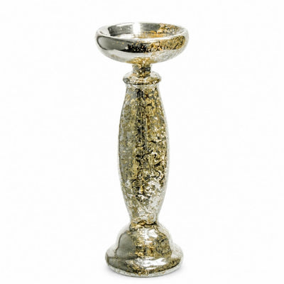 Eastland Unique Mercury Glass Pillar Candle Holder 11.25"