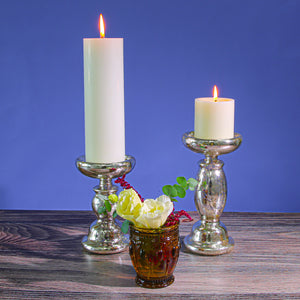 Eastland Unique Mercury Glass Pillar Candle Holder 6.5"
