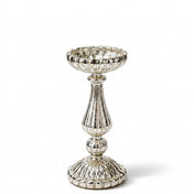 Richland 10" Ribbed Unique Mercury Glass Pillar Candle Holder - thumbnail number 1