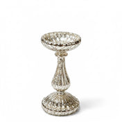 Richland 8.5" Ribbed Unique Mercury Glass Pillar Candle Holder - thumbnail number 1