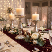Richland Ribbed Unique Mercury Glass Pillar Candle Holder Set of 3 - thumbnail number 6