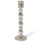 Ribbed Unique Mercury Glass Taper Candle Holder 13" in a professional product studio shot - thumbnail number 1