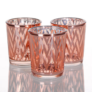 Richland Rose Gold Chevron Glass Holder - Small