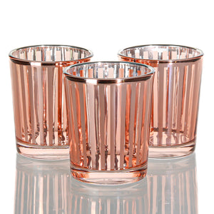 Richland Rose Gold Stripe Glass Holder - Small