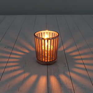 Richland Rose Gold Stripe Glass Holder - Small