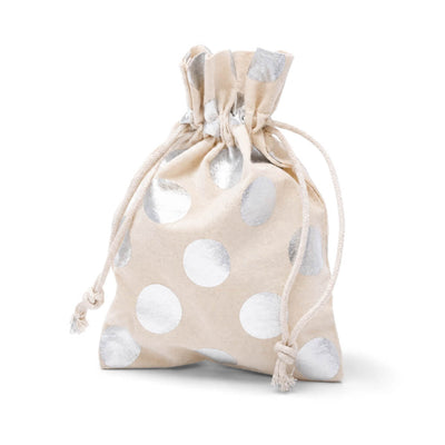 Richland Cotton Bag 5" x 7" with Silver Dots Set of 12 - thumbnail number 1