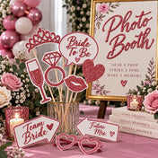 Rose gold glitter photo booth props for a bachelorette party or bridal shower - thumbnail number 2
