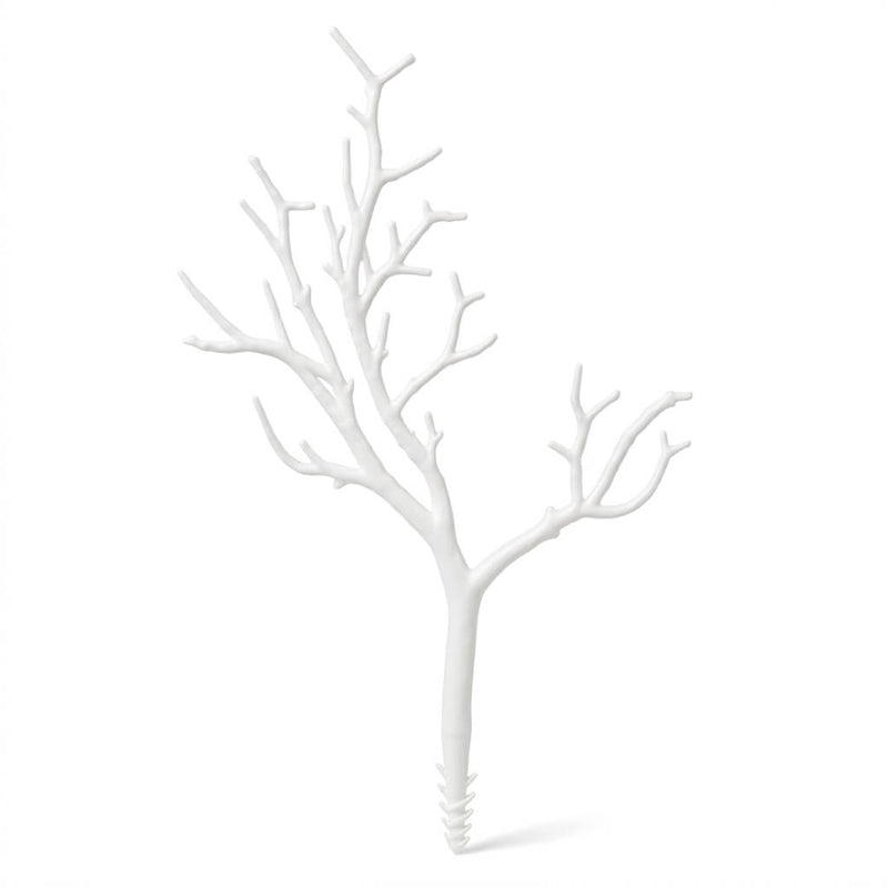 Single white artificial manzanita tree branch isolated on a white background - thumbnail number 1
