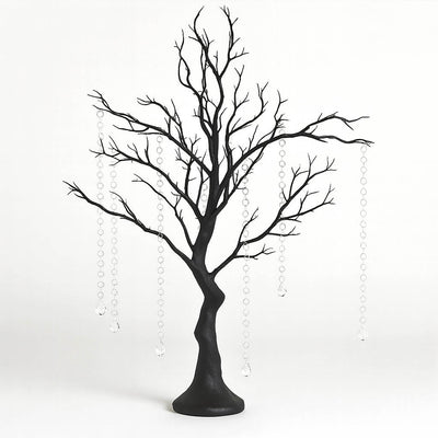 34" Artificial Black Manzanita Tree Centerpiece – Easy Assembly with 8 Acrylic Bead Chains - thumbnail number 1