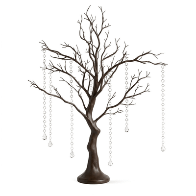 34" Artificial Natural Manzanita Tree Centerpiece – Easy Assembly with 8 Acrylic Bead Chains