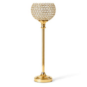 Gold tall crystal goblet candle holder - thumbnail number 1