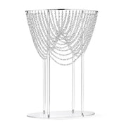 Tall acrylic wedding flower centerpiece stand featuring a crystal chandelier bead design - thumbnail number 1