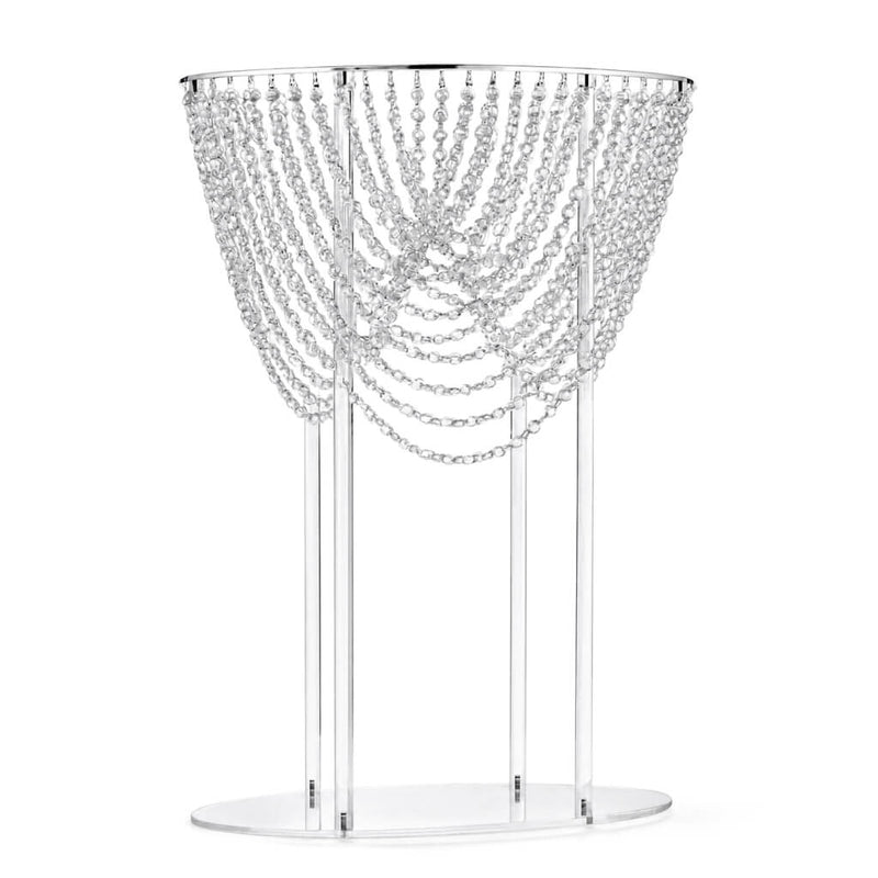 Tall acrylic wedding flower centerpiece stand featuring a crystal chandelier bead design - thumbnail number 1