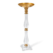 Gold and clear acrylic 24-inch pillar candle stand pedestal - thumbnail number 1