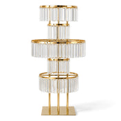 5-Tier Gold Crystal Pendant Table Centerpiece Chandelier 40" – Round Metal Vase Pedestal with Hanging Crystals - thumbnail number 1