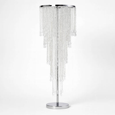 4ft Cascading Crystal Beaded Floral Stand – Waterfall Chandelier Table Centerpiece for Event Décor - thumbnail number 1