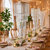 4ft Cascading Crystal Beaded Floral Stand – Waterfall Chandelier Table Centerpiece for Event Décor - thumbnail number 6