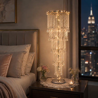4ft Cascading Crystal Beaded Floral Stand – Waterfall Chandelier Table Centerpiece for Event Décor - thumbnail number 9
