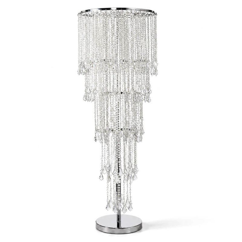 4ft Cascading Crystal Beaded Floral Stand – Waterfall Chandelier Table Centerpiece for Event Décor - thumbnail number 1