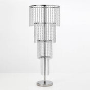 Acrylic Beaded 4-Tier Chandelier Centerpiece – 4ft Round Metal Floral Stand for Weddings and Events - thumbnail number 1