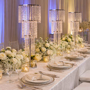 Acrylic Beaded 4-Tier Chandelier Centerpiece – 4ft Round Metal Floral Stand for Weddings and Events - thumbnail number 4