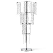 Acrylic Beaded 4-Tier Chandelier Centerpiece – 4ft Round Metal Floral Stand for Weddings and Events - thumbnail number 1