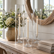 Glass Chimney Candle Shade 4" x 18" – Set of 12 - thumbnail number 8