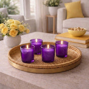 Richland Votive Candles & Eastland Colored Votive Holders Set of 72 - White - Citronella Scented - Purple Style - thumbnail number 6