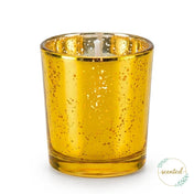 White-Fresh Laundry scented candle in amber gold votive holder - thumbnail number 1