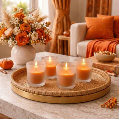 Richland Votive Candles & Eastland Frosted Votive Holders Set of 72 - Orange - Unscented - thumbnail number 8