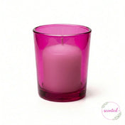 Pink glass votive with Citronella scented candle - thumbnail number 1