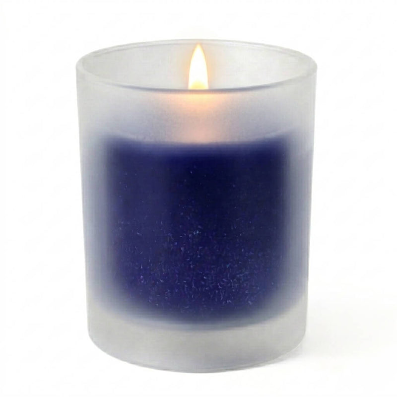 Richland Votive Candles & Eastland Frosted Votive Holders Set of 12 - Navy Blue - Unscented - thumbnail number 2