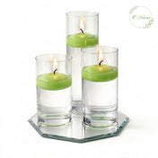 Eastland Octagon Mirror and Cylinder Vase Centerpiece with Richland 3" Floating Candles Set of 7 - thumbnail number 7