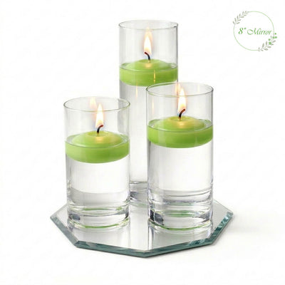 Eastland Octagon Mirror and Cylinder Vase Centerpiece with Richland 3" Floating Candles Set of 7 - thumbnail number 7
